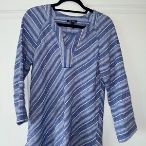 NIC+ZOE Indigo Striped Pullover